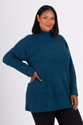 Nea knitted sweater teal