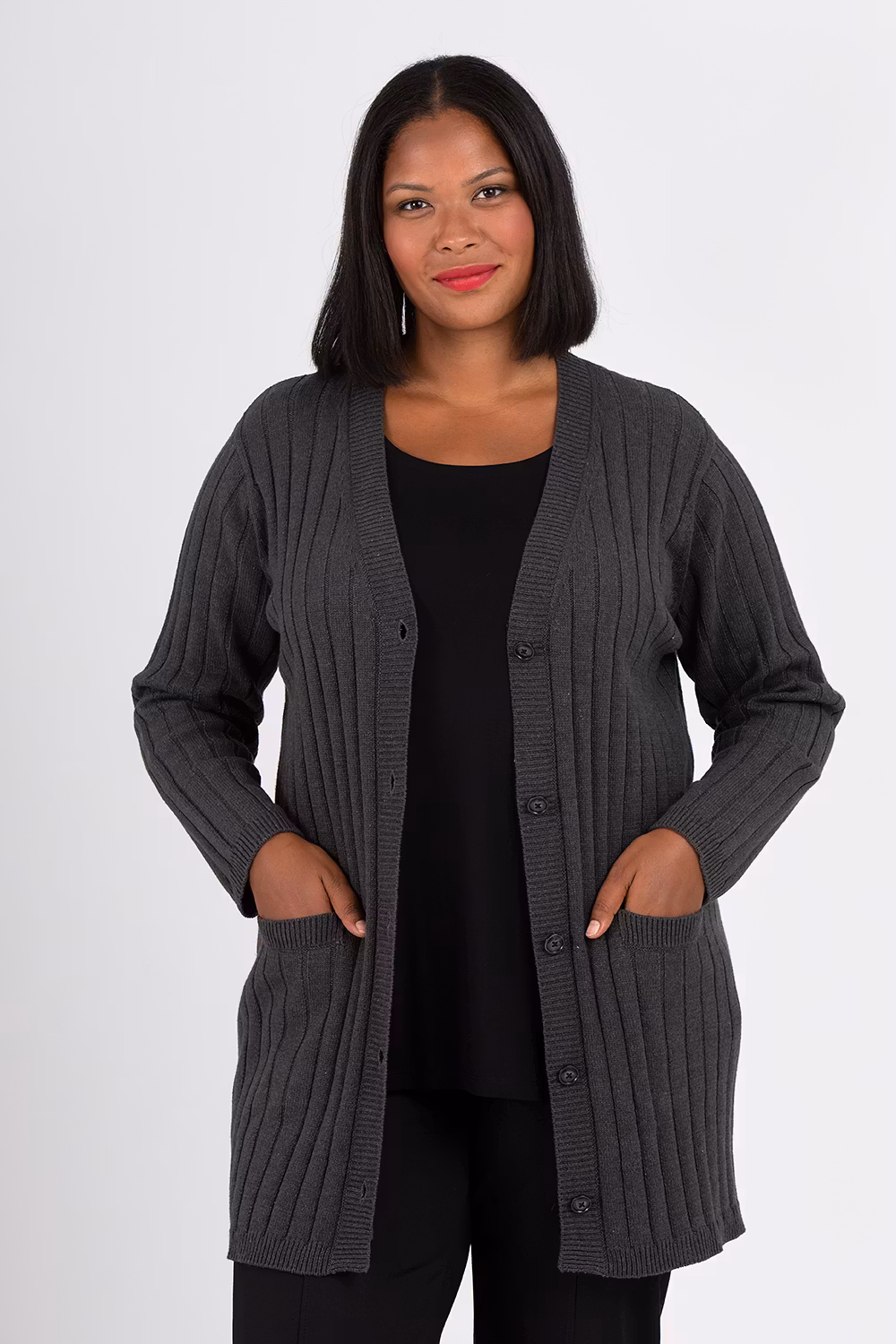 Vicky knitted cardigan dark grey