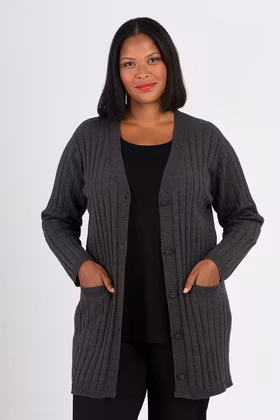 Vicky knitted cardigan dark grey