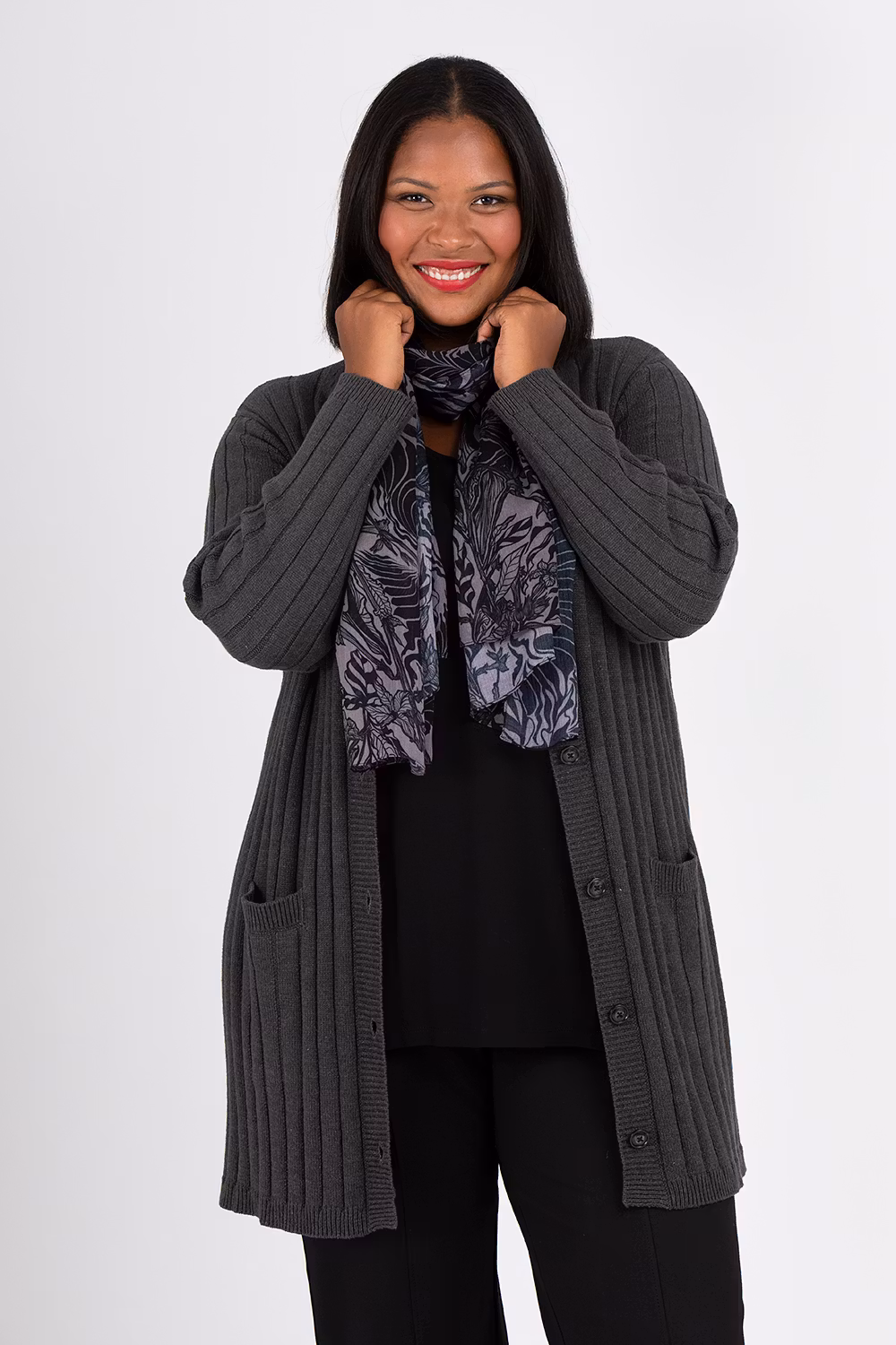 Vicky knitted cardigan dark grey
