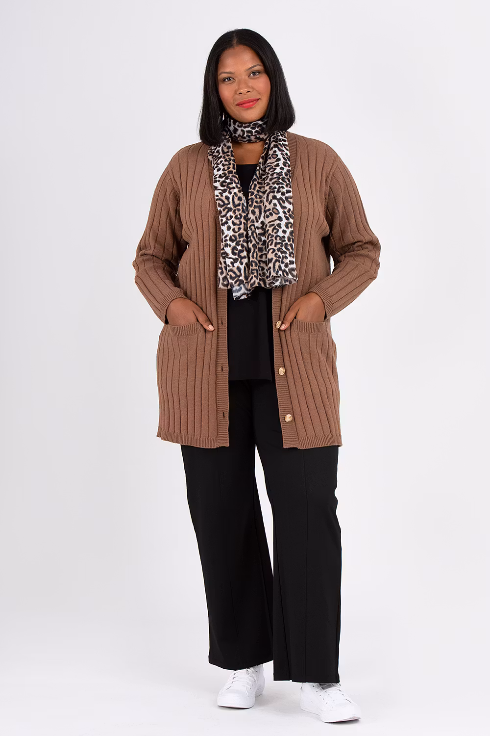 Vicky knitted cardigan brown