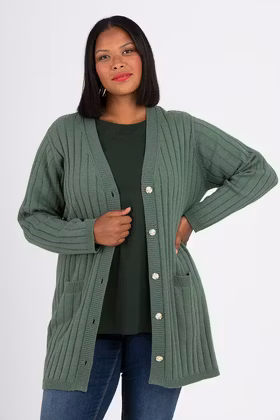 Vicky knitted cardigan green