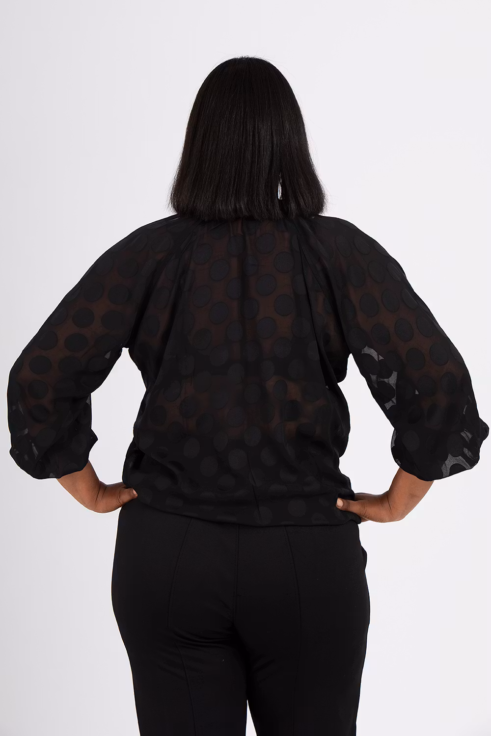 Dot bomberjacka svart