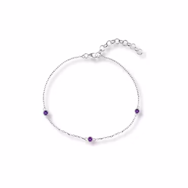Ametist armband – tre små kristaller
