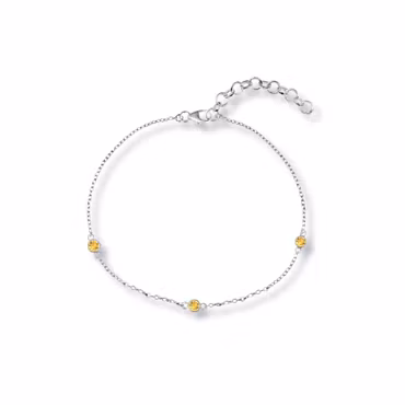 Citrin armband – tre små kristaller