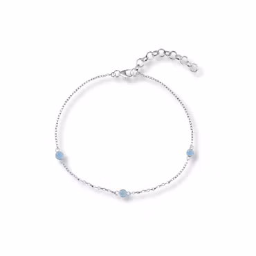 Akvamarin armband – tre små kristaller