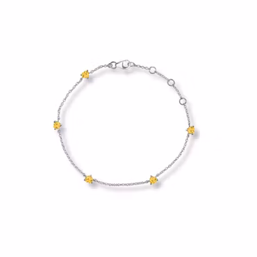 Citrin armband – hjärtformade kristaller