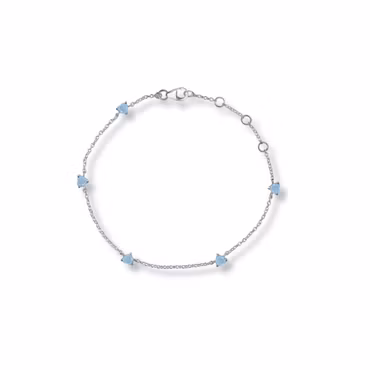 Akvamarin armband – hjärtformade kristaller