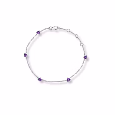 Ametist armband – hjärtformade kristaller