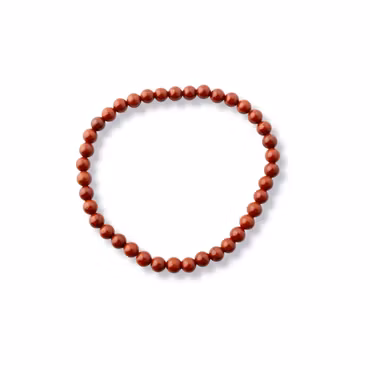 Röd jaspis armband – kristallpärlor 4 mm