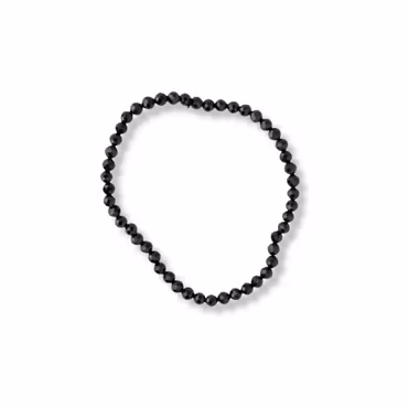 Svart turmalin armband – fasettslipad kristall 4 mm