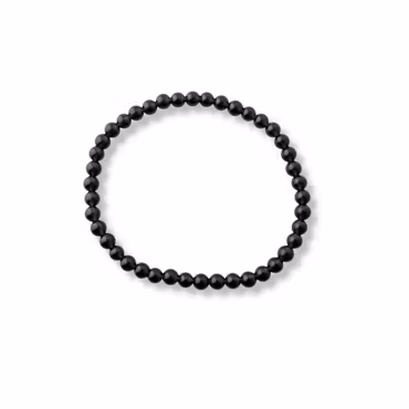 Svart obsidian armband – kristallpärlor 4 mm