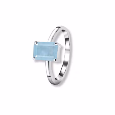 Akvamarin ring - rektangulär kristall