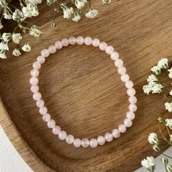 Rosenkvarts armband – kristallpärlor 4 mm