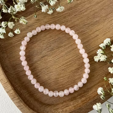 Rosenkvarts armband – kristallpärlor 4 mm