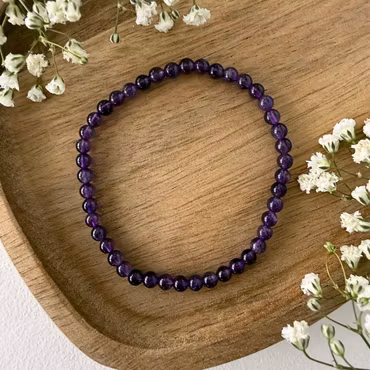 Ametist armband – kristallpärlor 4 mm