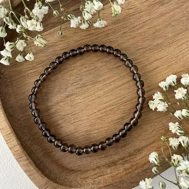 Rökkvarts armband – kristallpärlor 4 mm