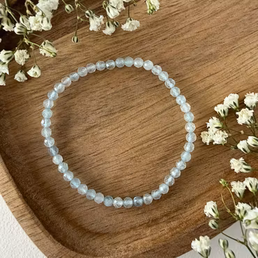 Akvamarin armband – fasettslipad kristall 4 mm