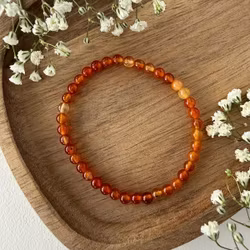 Karneol armband – kristallpärlor 4 mm