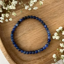 Sodalit armband – kristallpärlor 4 mm