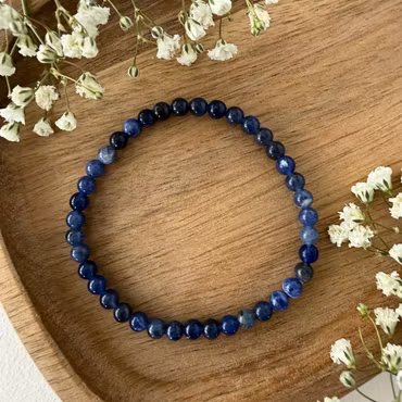 Sodalit armband – kristallpärlor 4 mm