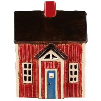 Ljuslykta hus rött
