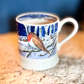 Mugg Emma Bridgewater Rödhake i vinterskrud