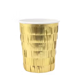 8-pack pappersmugg med guldfransar