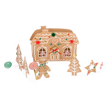 Pop up-kort Pepparkakshus