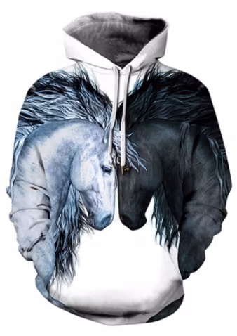 Hoodie med hästar, luvtröja