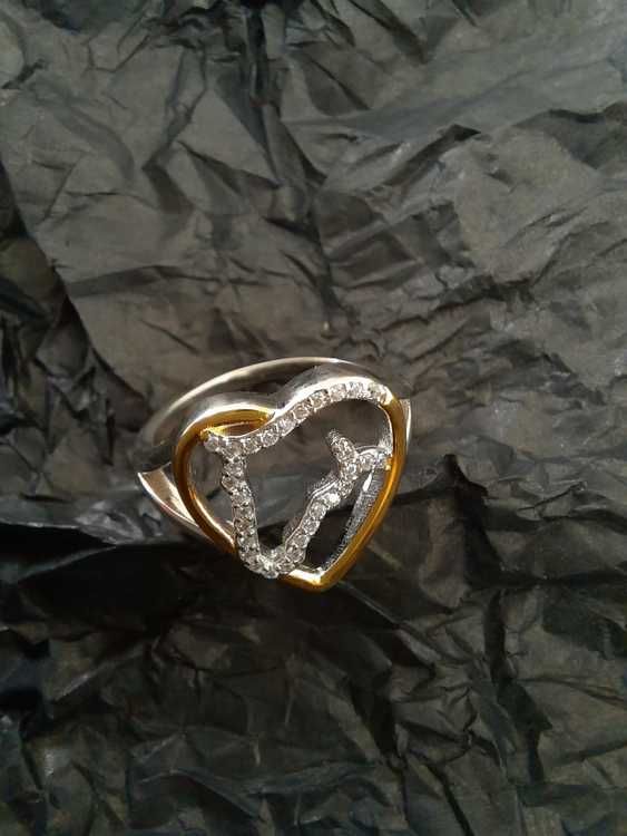 Ring Hästhuvud-Hjärta, äkta silver