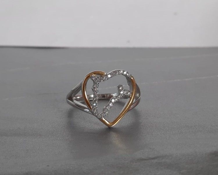 Ring Hästhuvud-Hjärta, äkta silver