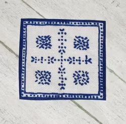 Liten blå duk ca 47 x 47 mm