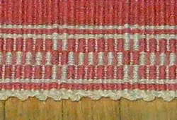 Ripsmatta rosa, ca 225 mm lång