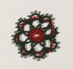 Julkrans/dekoration, frivolitetsarbete