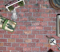 Arbetshäfte, tegelgolv av äggkartong