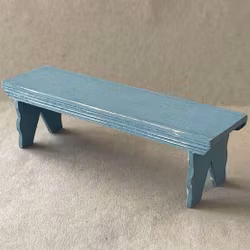 Bänk, målad ljusblå