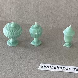 Karamellskålar, 3 st mintgröna med godis