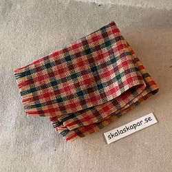 Filt, röd/grön/beige