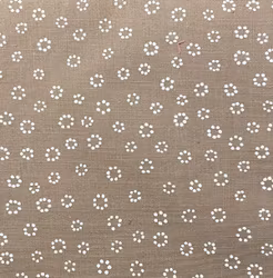 Tyg, beige med vit blomma