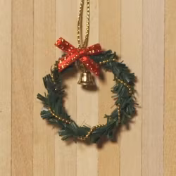 Julkrans med rött band & klocka