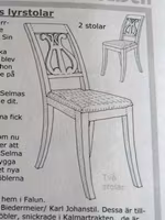 Selma Lagerlöfs lyrstol från Mårbacka, byggsats, 2 stolar
