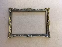 Tavelram i metall, ca 65 x 95 mm