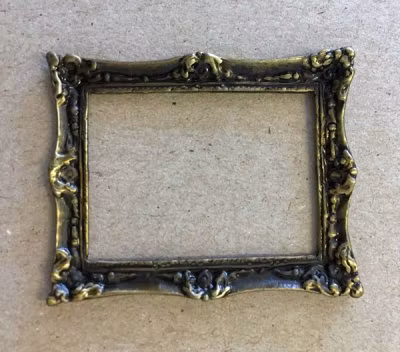 Tavelram i metall, ca 45 x 38 mm