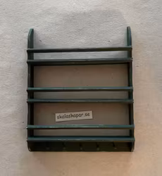 Tallrikshylla, mörkgrön med knoppar