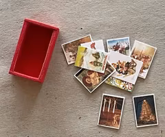 Trälåda med julkort