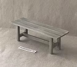 Grå bänk, väderbiten