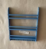 Tallrikshylla, blå med knoppar