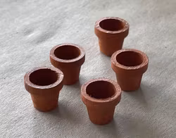 Blomkrukor i trä, 5 st