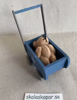 Dockbarnvagn med nalle, blå